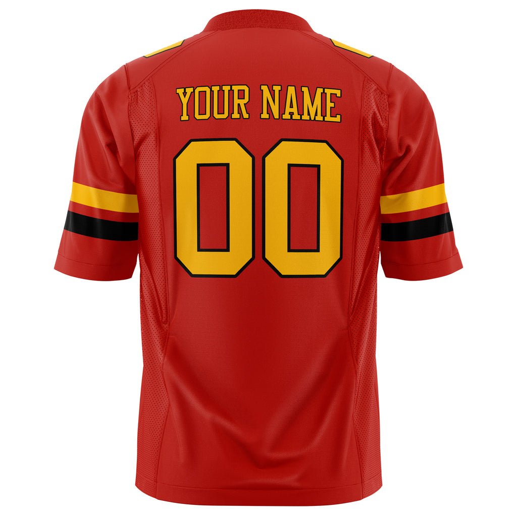 Custom Scarlet Gold Solid Colour Football Jersey