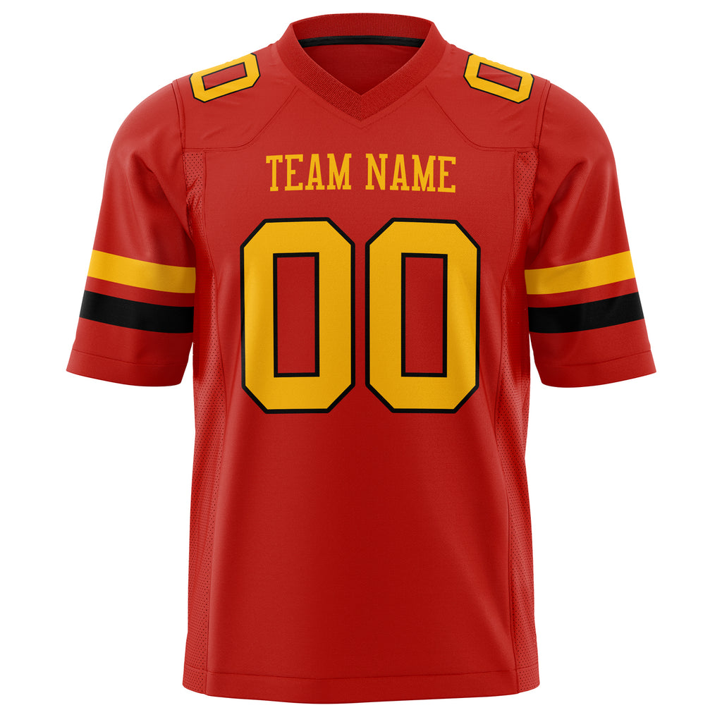 Custom Scarlet Gold Solid Colour Football Jersey