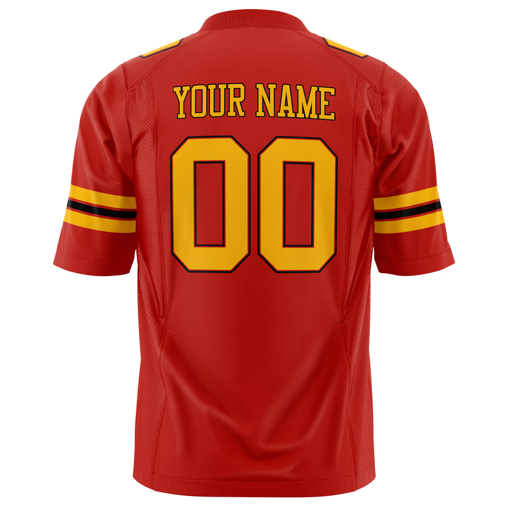 Custom Scarlet Gold Solid Colour Football Jersey