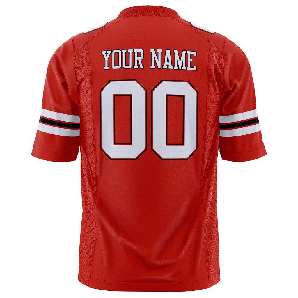 Custom Scarlet White Solid Colour Football Jersey