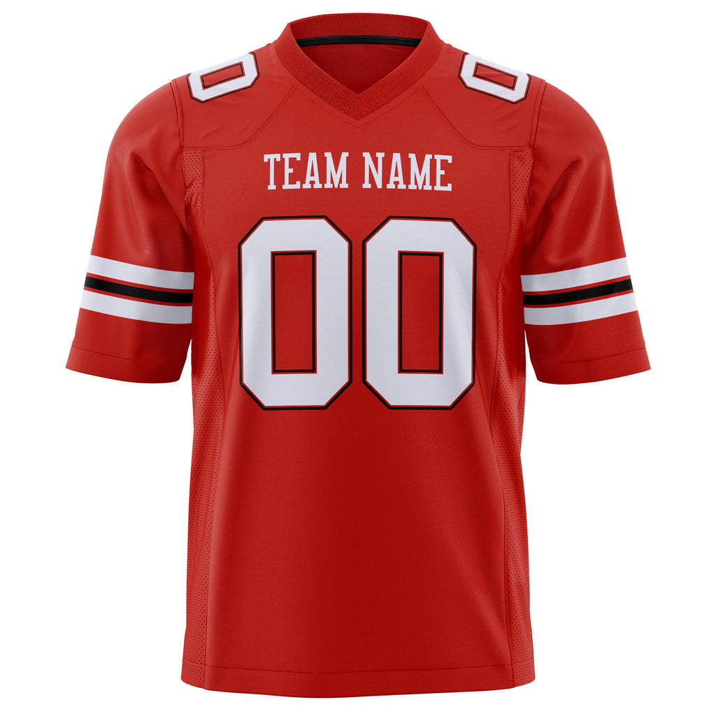 Custom Scarlet White Solid Colour Football Jersey