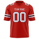 Custom Scarlet White Solid Colour Football Jersey