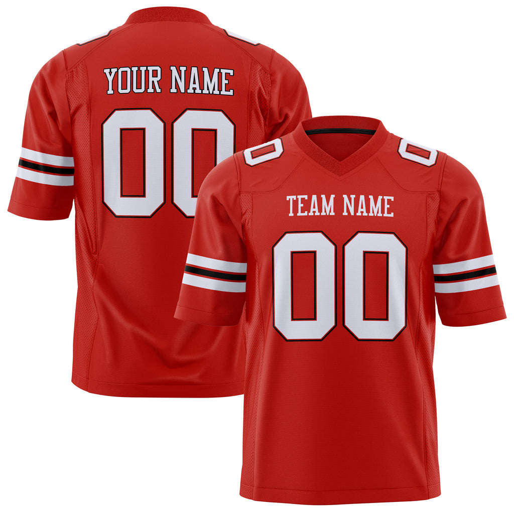 Custom Scarlet White Solid Colour Football Jersey FT01240725SC497
