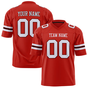 Custom Scarlet White Solid Colour Football Jersey FT01240725SC497