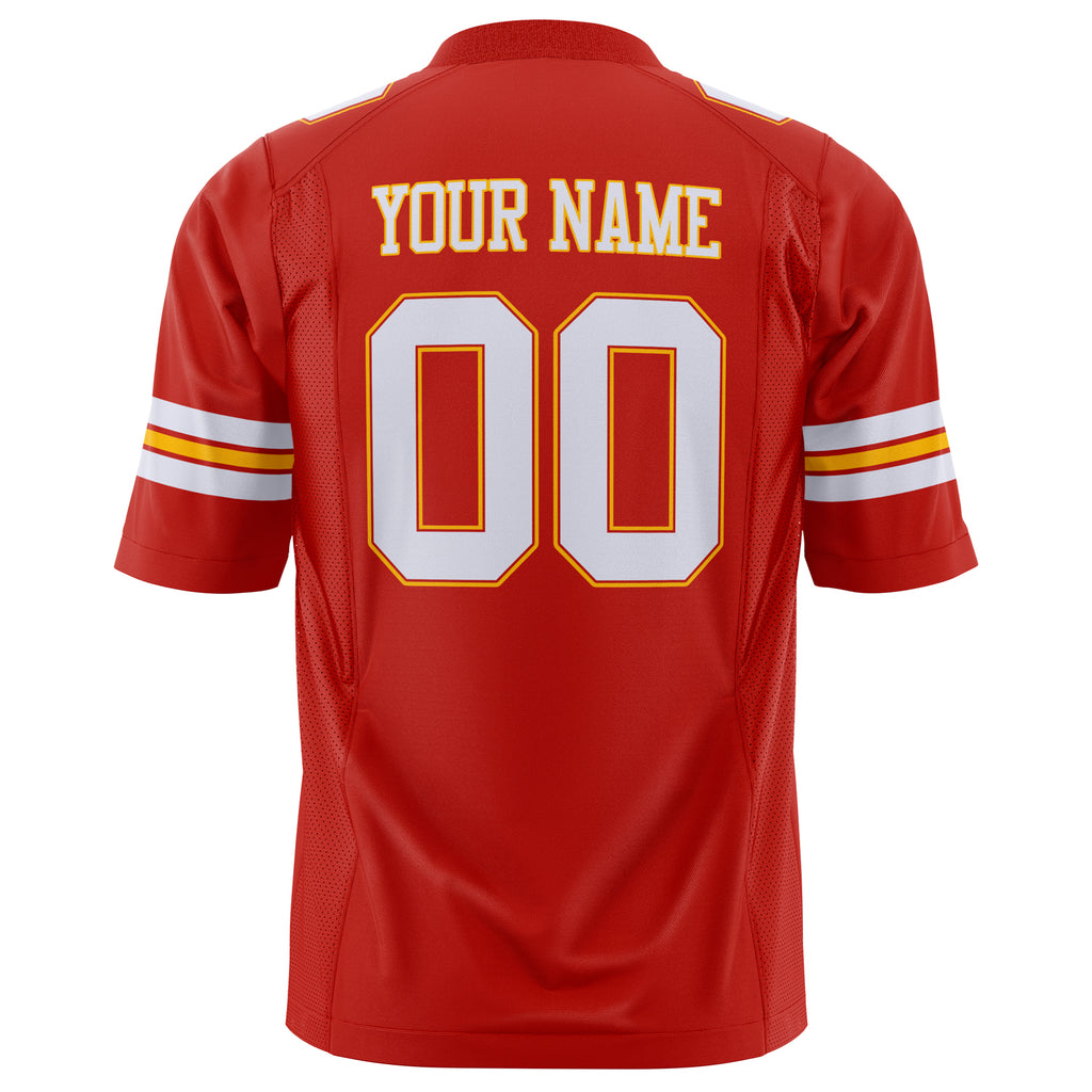 Custom Scarlet White Solid Colour Football Jersey