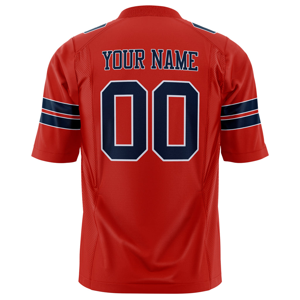 Custom Scarlet Navy Solid Colour Football Jersey
