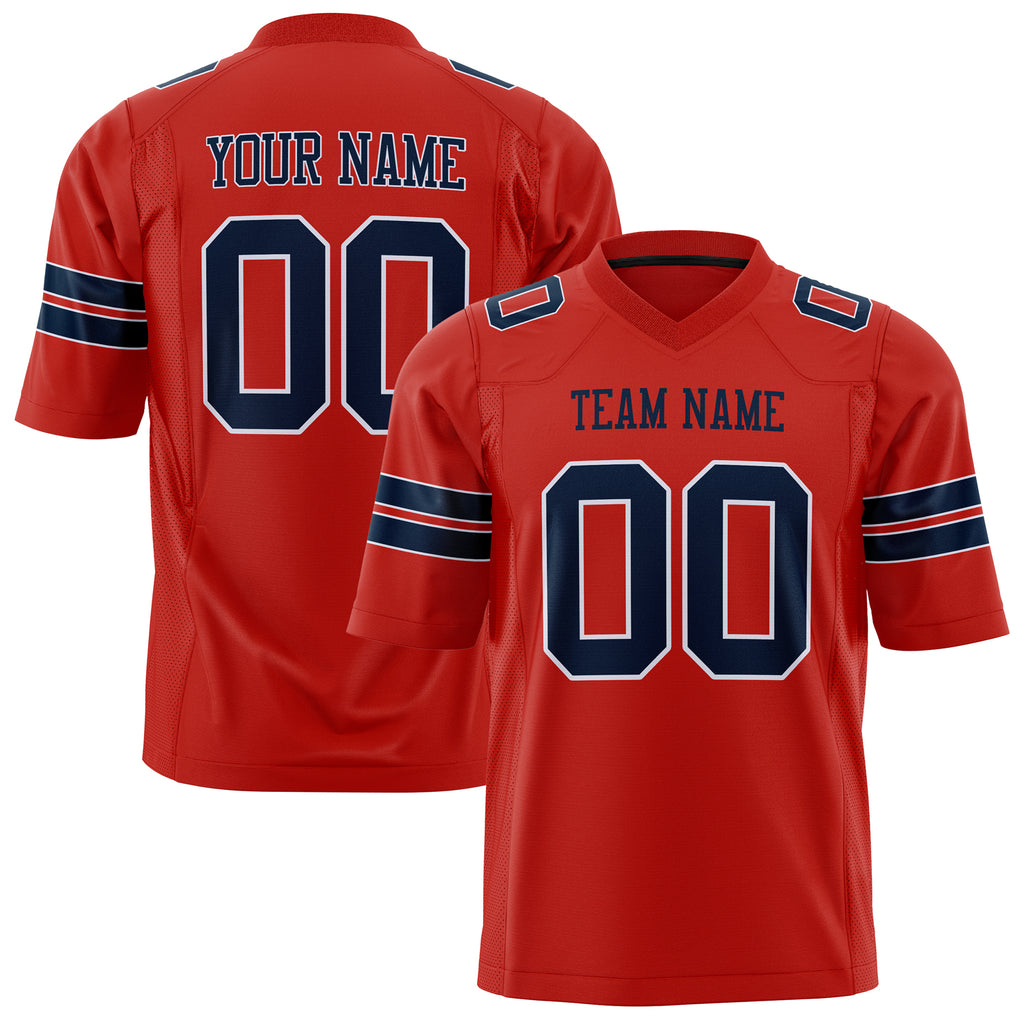 Custom Scarlet Navy Solid Colour Football Jersey FT01240725SC499