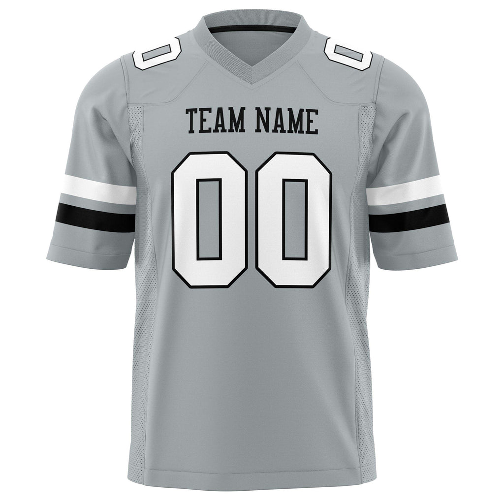 Custom Silver White Solid Colour Football Jersey