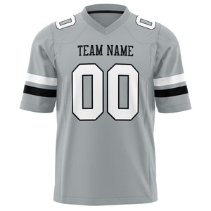 Custom Silver White Solid Colour Football Jersey