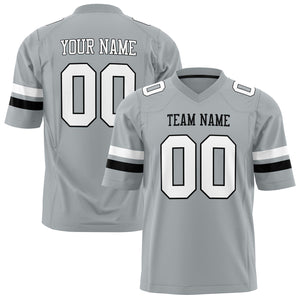 Custom Silver White Solid Colour Football Jersey FT01240725SI500