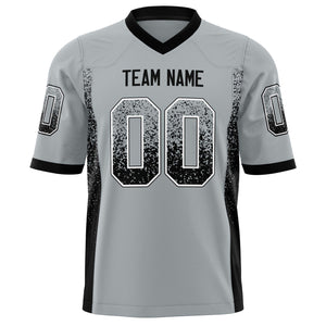 Custom Silver Black Solid Colour Football Jersey