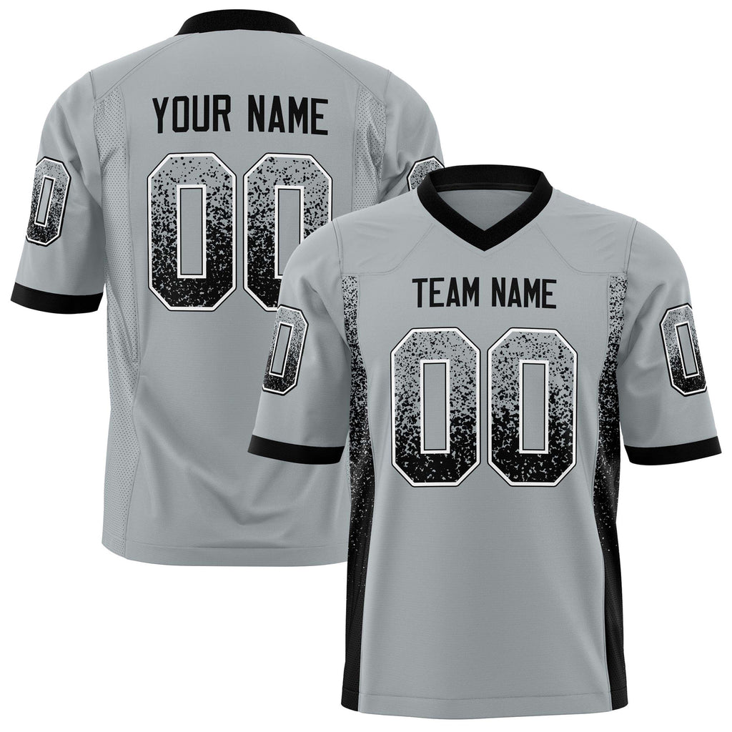 Custom Silver Black Solid Colour Football Jersey FT01240725SI501