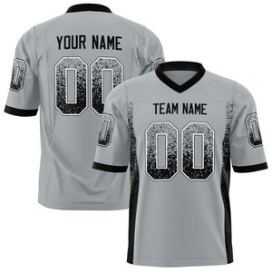 Custom Silver Black Solid Colour Football Jersey FT01240725SI501