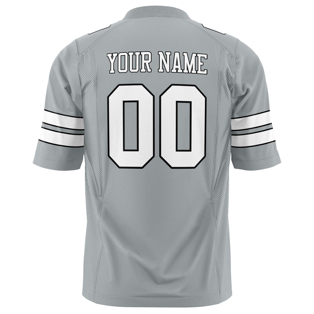 Custom Silver White Solid Colour Football Jersey