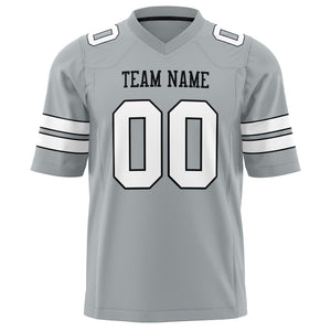 Custom Silver White Solid Colour Football Jersey