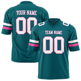 Custom Teal White Solid Colour Football Jersey