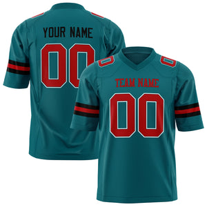 Custom Teal Red Solid Colour Football Jersey FT01240725TE504
