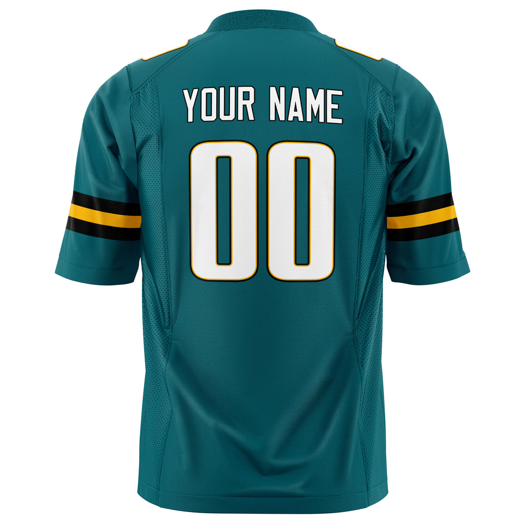 Custom Teal White Solid Colour Football Jersey