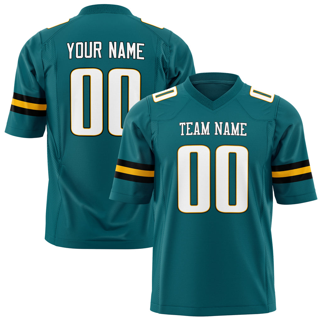 Custom Teal White Solid Colour Football Jersey FT01240725TE505