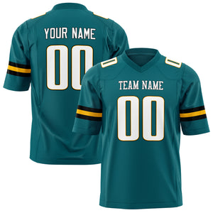 Custom Teal White Solid Colour Football Jersey FT01240725TE505