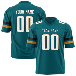 Custom Teal White Solid Colour Football Jersey FT01240725TE508