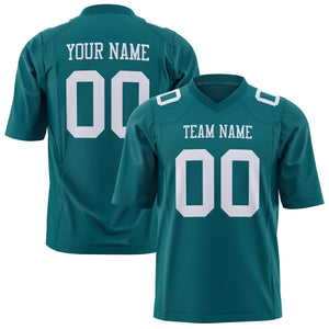 Custom Teal White Solid Colour Football Jersey FT01240725TE510