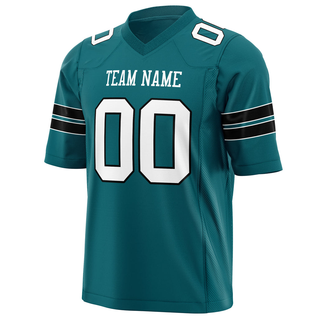 Custom Teal White Solid Colour Football Jersey