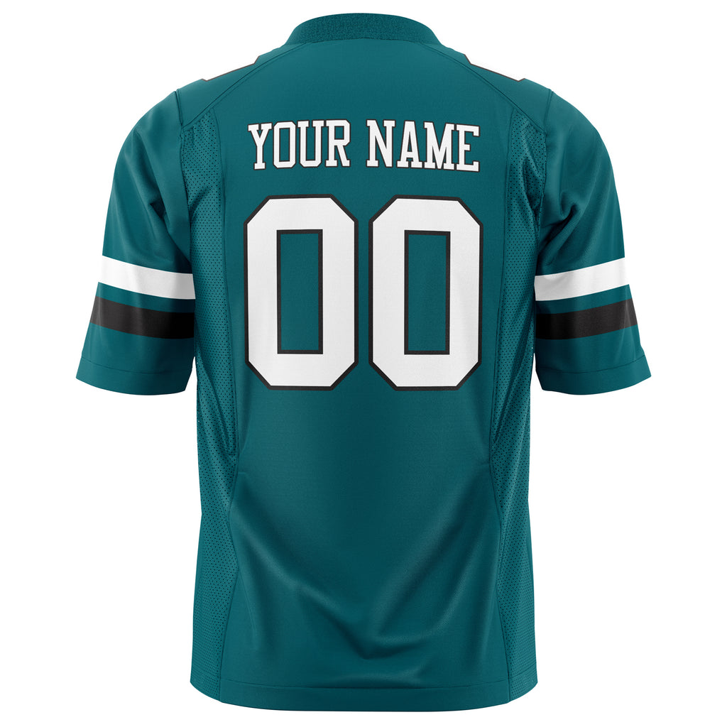 Custom Teal White Solid Colour Football Jersey