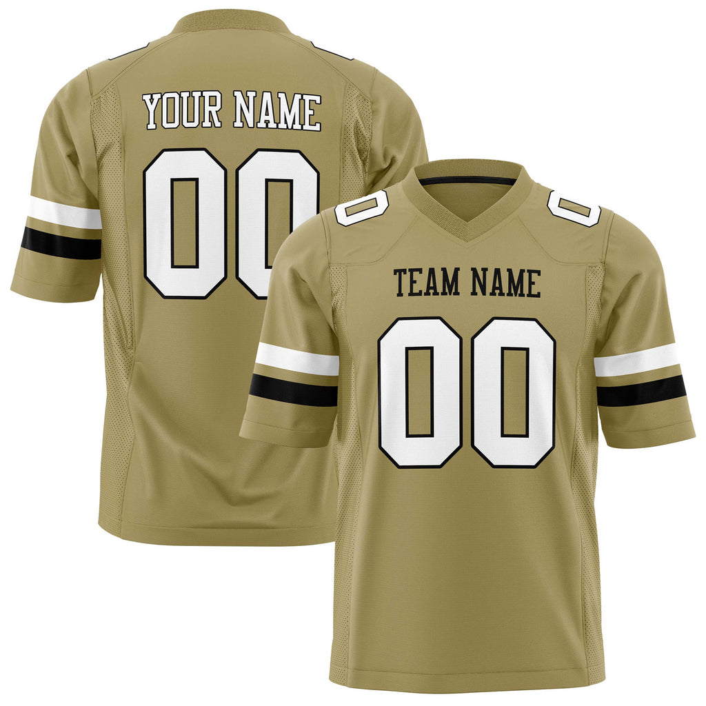 Custom Vegas Gold White Solid Colour Football Jersey FT01240725VE524