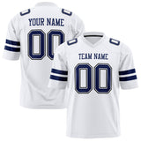 Custom White Navy Solid Colour Football Jersey