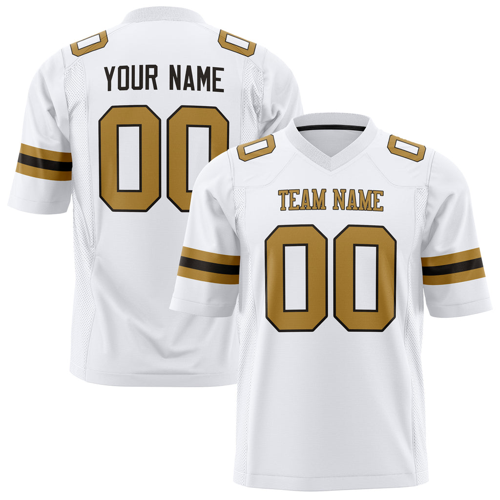 Custom White Brown Solid Colour Football Jersey FT01240725WH529