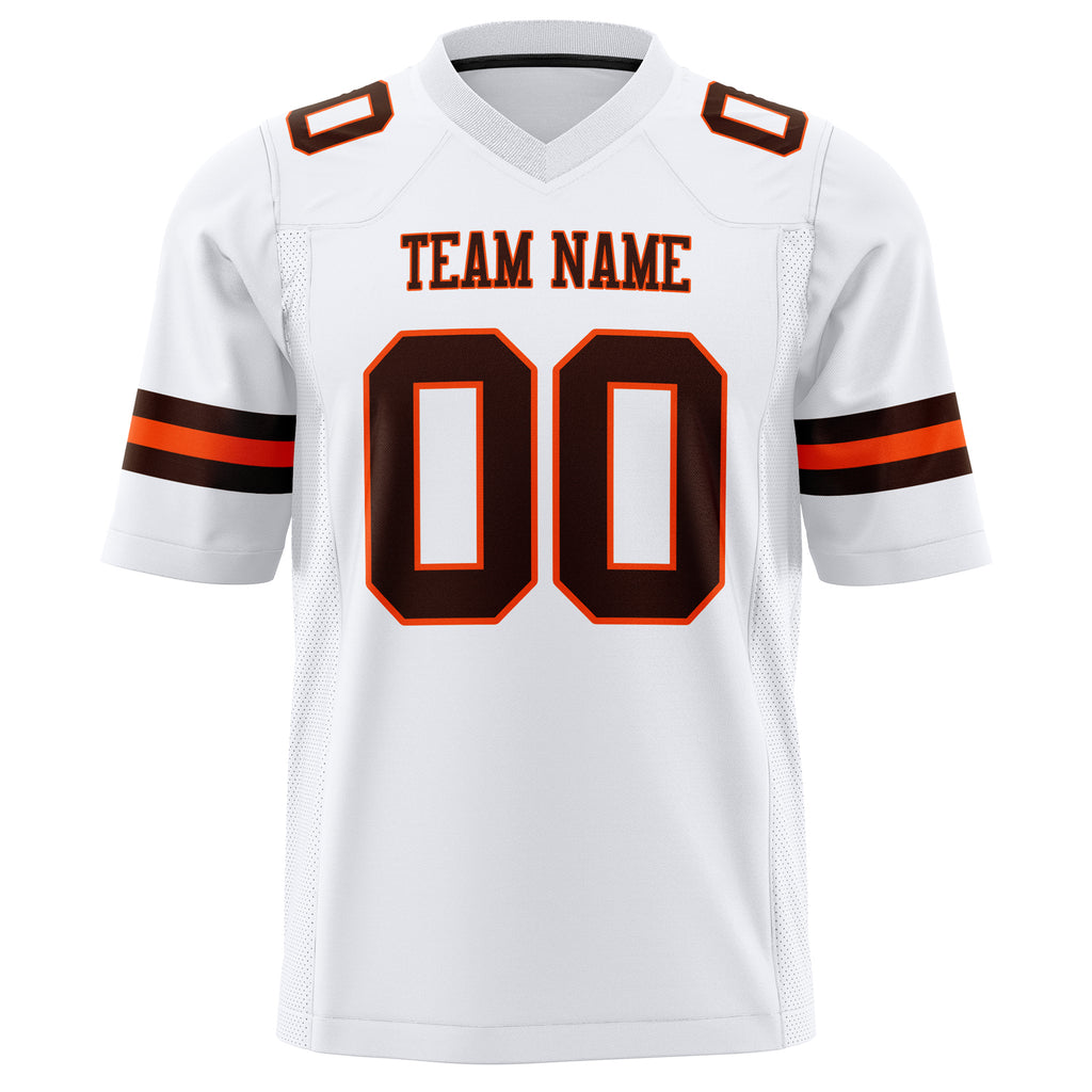 Custom White Brown Solid Colour Football Jersey
