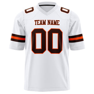 Custom White Brown Solid Colour Football Jersey