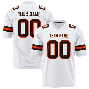 Custom White Brown Solid Colour Football Jersey FT01240725WH532