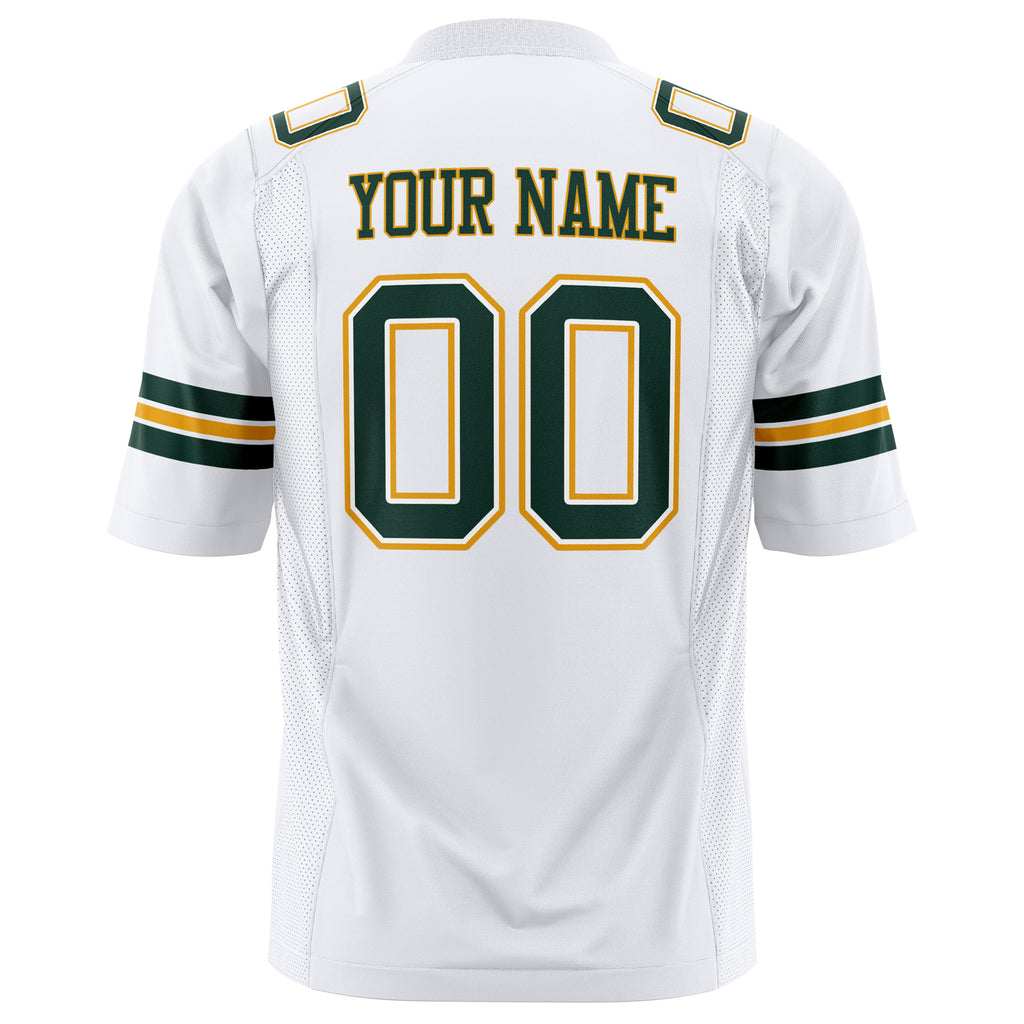 Custom White Kelly Green Solid Colour Football Jersey