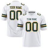Custom White Kelly Green Solid Colour Football Jersey