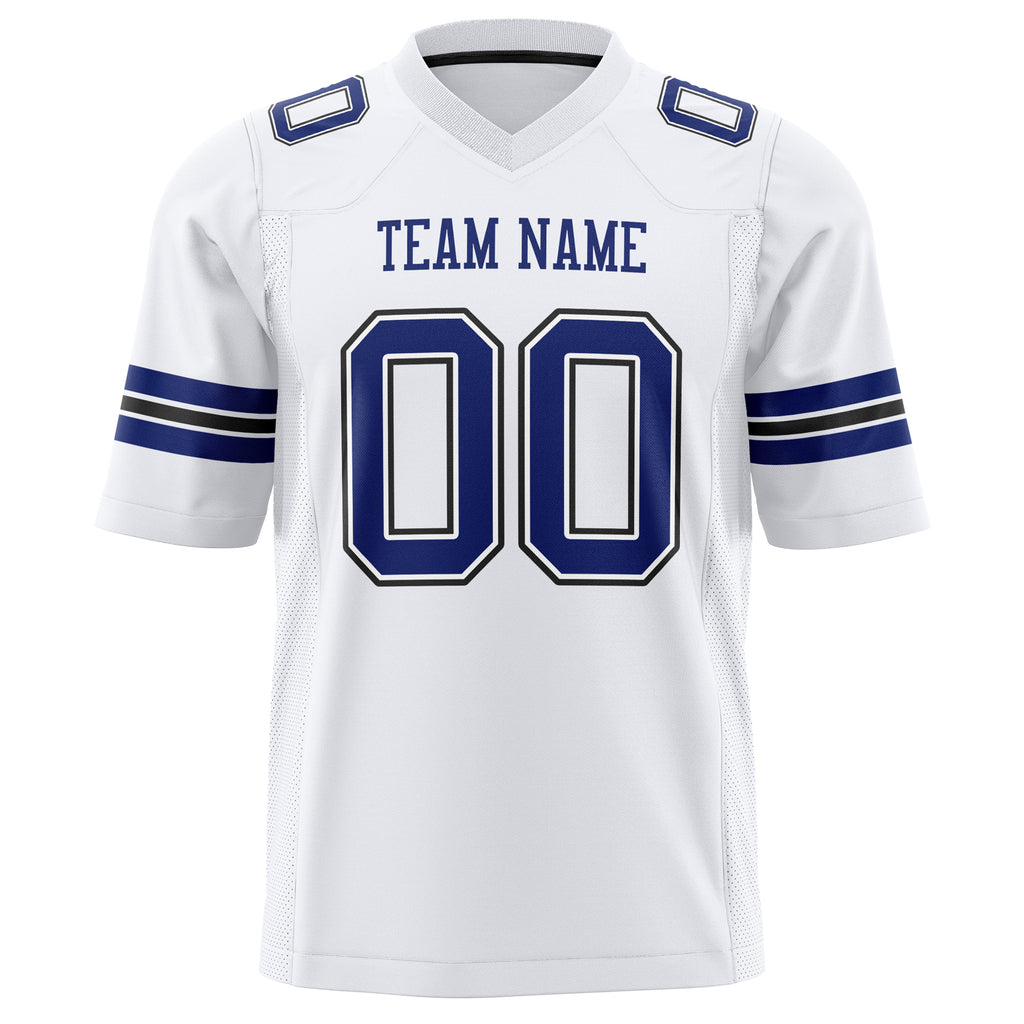 Custom White Royal Solid Colour Football Jersey