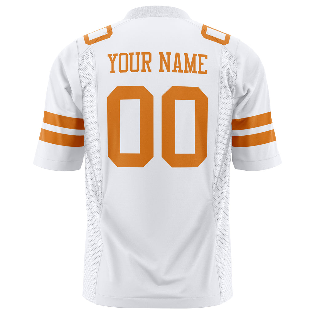 Custom White Orange Solid Colour Football Jersey