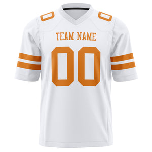 Custom White Orange Solid Colour Football Jersey