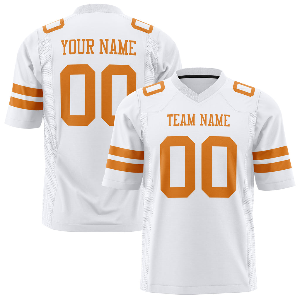 Custom White Orange Solid Colour Football Jersey FT01240725WH537