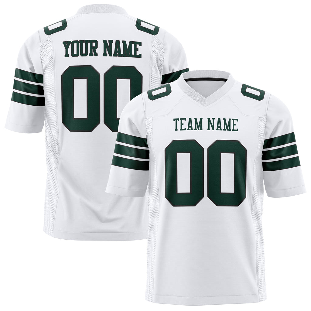Custom White Green Solid Colour Football Jersey FT01240725WH538