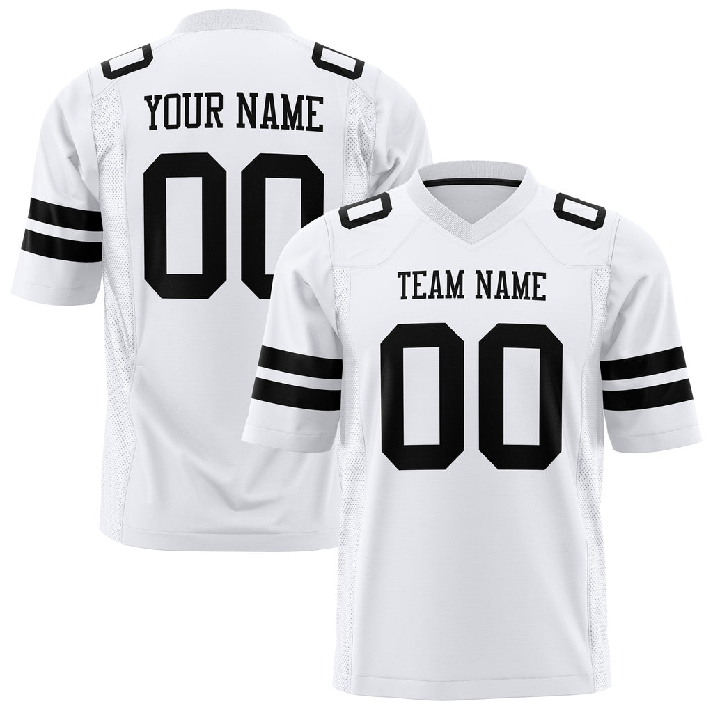 Custom White Black Solid Colour Football Jersey FT01240725WH539
