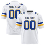 Custom White Blue Solid Colour Football Jersey