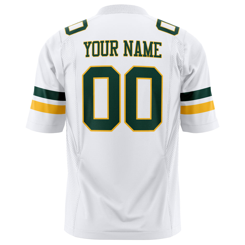 Custom White Green Solid Colour Football Jersey