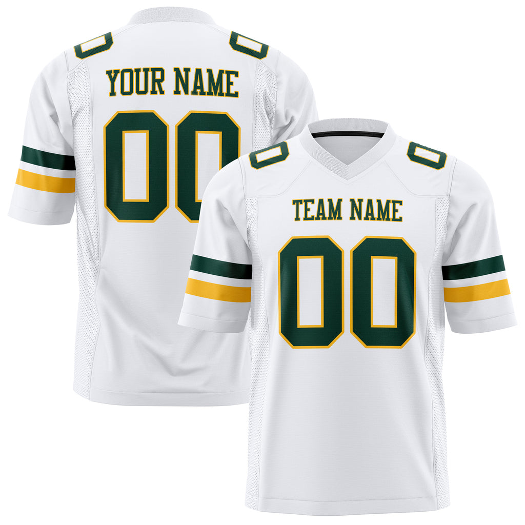 Custom White Green Solid Colour Football Jersey FT01240725WH542