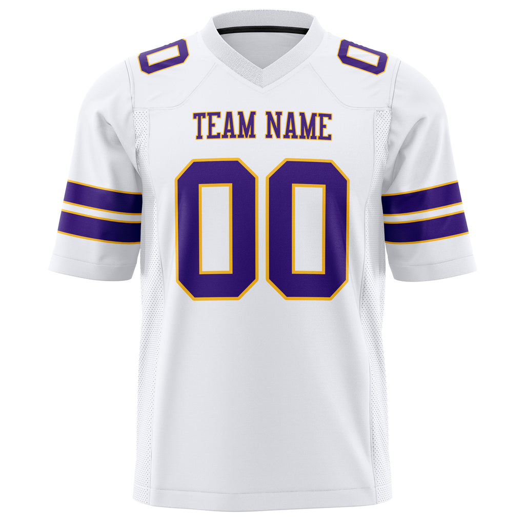 Custom White Purple Solid Colour Football Jersey
