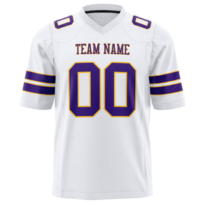Custom White Purple Solid Colour Football Jersey