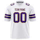 Custom White Purple Solid Colour Football Jersey