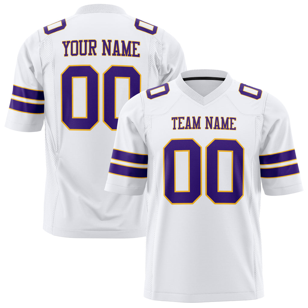 Custom White Purple Solid Colour Football Jersey FT01240725WH543