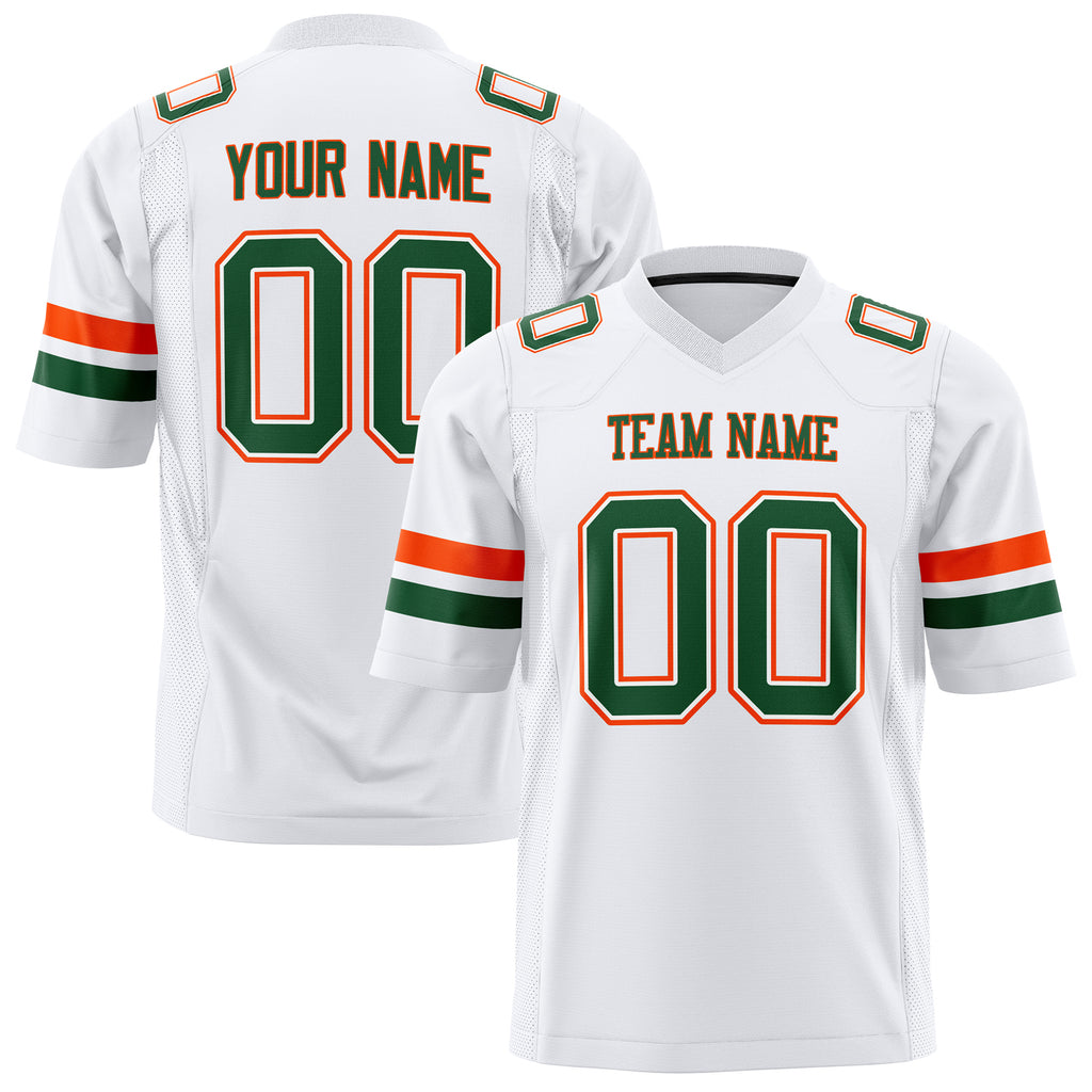 Custom White Kelly Green Solid Colour Football Jersey FT01240725WH545